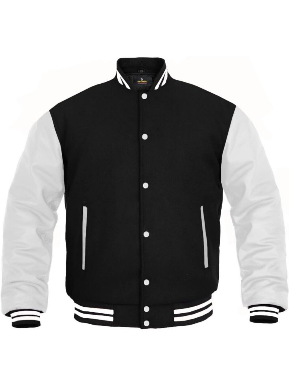 Stylish Women's Varsity Jacket with Genuine Leather Sleeves & Wool Blend